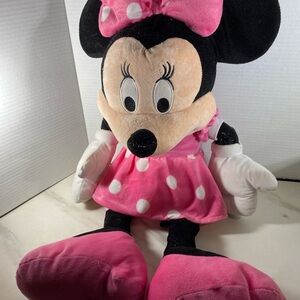 Disney Minnie Mouse Pink and Black Stuffed Animal
